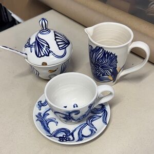 Anthropologie Blue and White Ceramic Ruan Rvan Hoffmann set